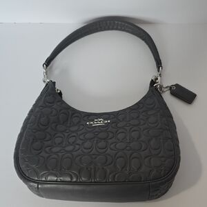Coach Charcoal Embossed Shoulder Bag
